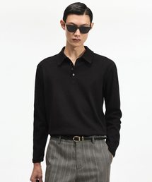 Ribbed Slim Fit Polo T-Shirt (Black) TNTS6F105BK