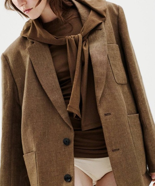 TODAYFUL(トゥデイフル)の「【TODAYFUL/トゥデイフル】Boyfriend Linen Jacket/ボーイフレンドジャケット(テーラードジャケット・レディース・チョコ/ベージュ/ブラック・36/38)」の11枚目の写真