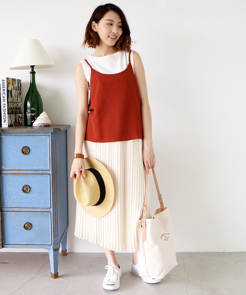 N.(N. Natural Beauty Basic)(エヌエヌナチュラルビューティーベーシック)の「シフォンプリーツスカート(スカート・レディース・ホワイト/ピンク/イエロー/ネイビー・MEDIUM)」の2枚目の写真