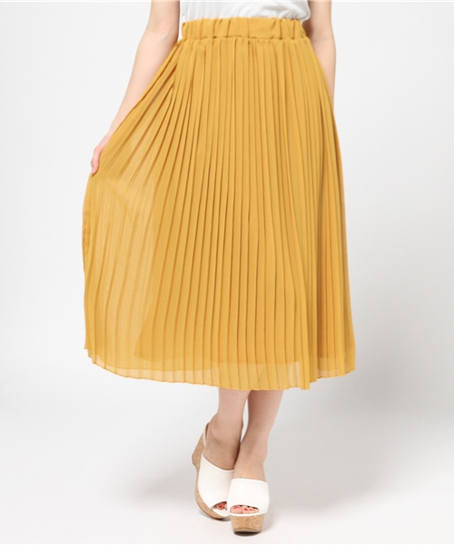 N.(N. Natural Beauty Basic)(エヌエヌナチュラルビューティーベーシック)の「シフォンプリーツスカート(スカート・レディース・ホワイト/ピンク/イエロー/ネイビー・MEDIUM)」の12枚目の写真