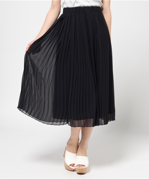 N.(N. Natural Beauty Basic)(エヌエヌナチュラルビューティーベーシック)の「シフォンプリーツスカート(スカート・レディース・ホワイト/ピンク/イエロー/ネイビー・MEDIUM)」の13枚目の写真