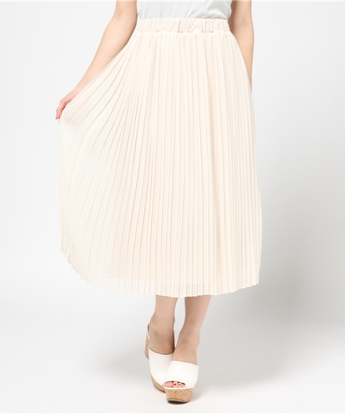 N.(N. Natural Beauty Basic)(エヌエヌナチュラルビューティーベーシック)の「シフォンプリーツスカート(スカート・レディース・ホワイト/ピンク/イエロー/ネイビー・MEDIUM)」の19枚目の写真