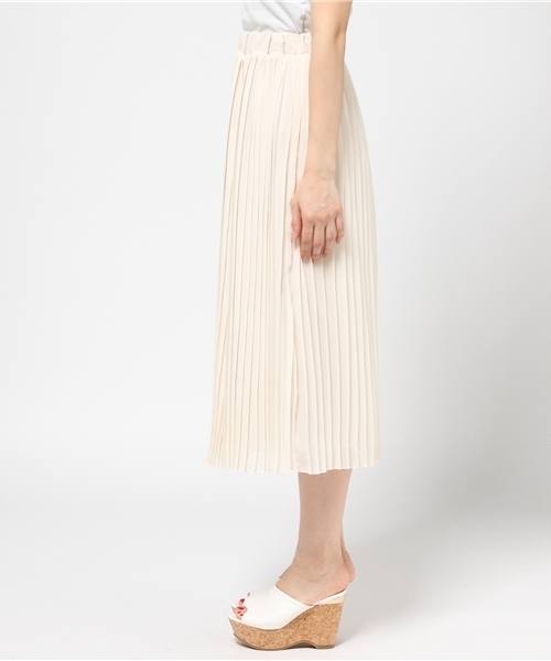 N.(N. Natural Beauty Basic)(エヌエヌナチュラルビューティーベーシック)の「シフォンプリーツスカート(スカート・レディース・ホワイト/ピンク/イエロー/ネイビー・MEDIUM)」の6枚目の写真