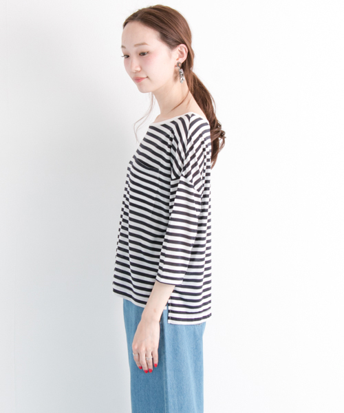 URBAN RESEARCH（アーバンリサーチ）の「UR テンセルポケットTシャツ（Tシャツ/カットソー・レディース・ベージュ系その他/ホワイト×ネイビー/ミント/オフホワイト・FREE）」の15枚目の写真