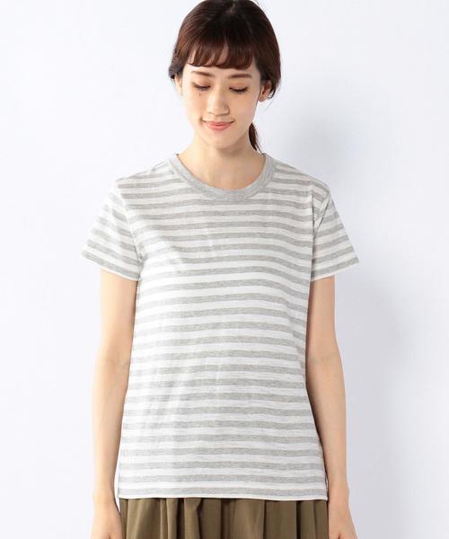 coen(コーエン)の「ボーダーショートスリーブTシャツ(Tシャツ/カットソー・レディース・ブラック/グレー・MEDIUM/LARGE)」の6枚目の写真