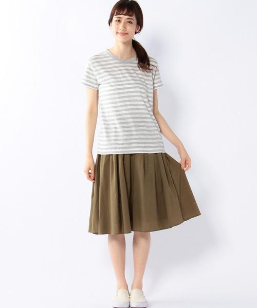 coen(コーエン)の「ボーダーショートスリーブTシャツ(Tシャツ/カットソー・レディース・ブラック/グレー・MEDIUM/LARGE)」の12枚目の写真