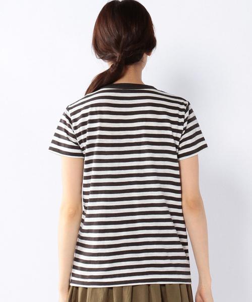 coen(コーエン)の「ボーダーショートスリーブTシャツ(Tシャツ/カットソー・レディース・ブラック/グレー・MEDIUM/LARGE)」の5枚目の写真