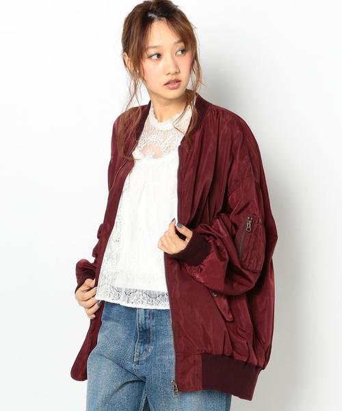 Another Edition（アナザーエディション）の「ビックMA-1/AEＭBC　BIG MA-1（MA-1・レディース・ワインレッド/オリーブ・SMALL/MEDIUM）」の2枚目の写真