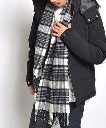 SHIPS JET BLUE | JOHN SCOTT: ラムウール チェックマフラー 【25×180】(マフラー)