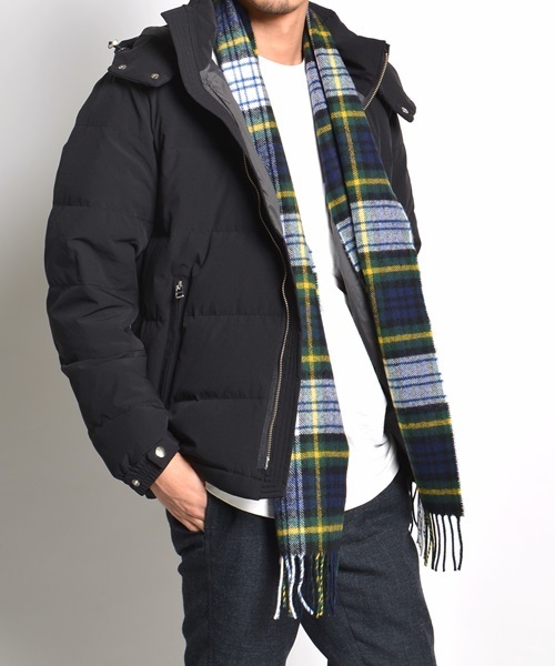 SHIPS JET BLUE（シップスジェットブルー）の「JOHN SCOTT: ラムウール チェックマフラー 【25×180】（マフラー・メンズ・ブラック/オリーブ/キャメル/レッド/ダークグレー/ネイビー・ONE SIZE）」の17枚目の写真