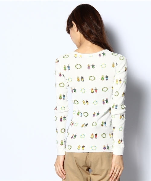 BEAMS BOY（ビームスボーイ）の「BEAMS BOY / BOYプリント サーマル（Tシャツ/カットソー・レディース・ホワイト/ライトグレー・ONE SIZE）」の4枚目の写真