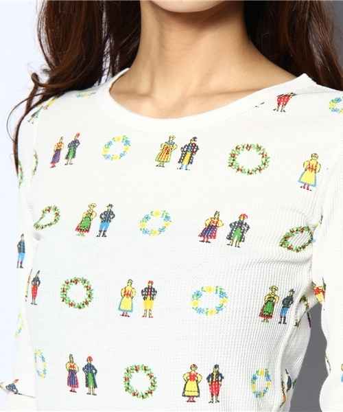 BEAMS BOY（ビームスボーイ）の「BEAMS BOY / BOYプリント サーマル（Tシャツ/カットソー・レディース・ホワイト/ライトグレー・ONE SIZE）」の5枚目の写真