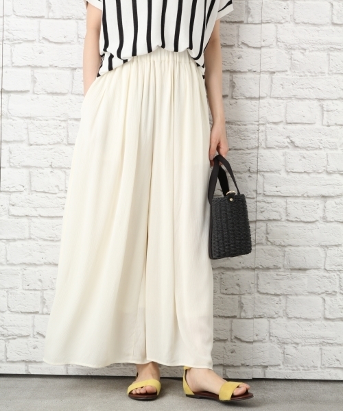 LEPSIM(レプシィム)の「レーヨンヨウリュウスカンツ 746488(その他パンツ・レディース・ホワイト/ブラック/グリーン・MEDIUM/LARGE)」の1枚目の写真