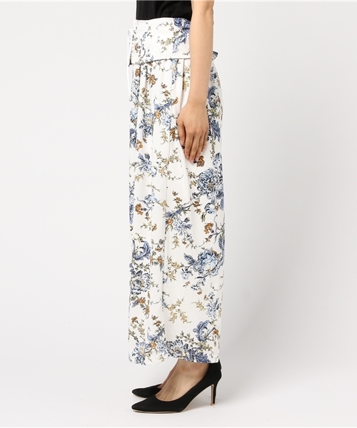 VENCEEXCHANGE（ヴァンスエクスチェンジ）の「花柄コルセット付きワイドパンツ（その他パンツ・レディース・ブラック/オフホワイト/マスタード・MEDIUM）」の5枚目の写真