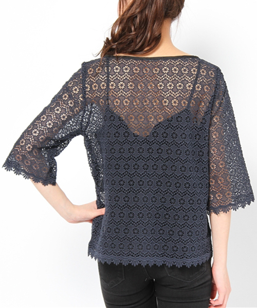 SHIPS for women（シップスフォーウィメン）の「レース ブラウス（シャツ/ブラウス・レディース・ホワイト/オフホワイト/ネイビー・ONE SIZE）」の5枚目の写真