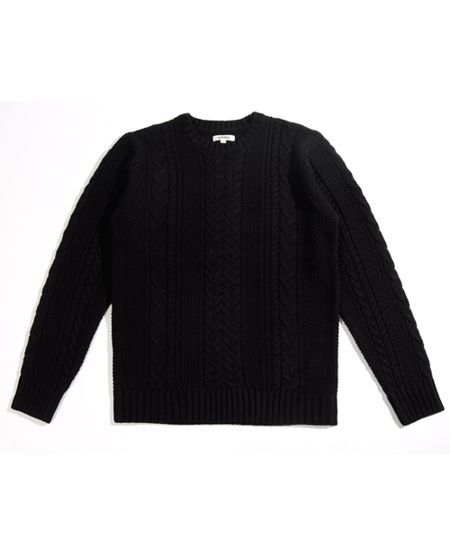 neos（ネオス）の「【neos -addictive design-】ざっくり クルーネック ケーブルニット（ニット/セーター・メンズ・ホワイト/ブラック/杢グレー/チャコール/ベージュ/カーキ/ネイビー/ワイン・S/M/L/XL）」の14枚目の写真