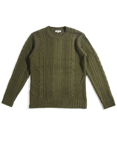 neos（ネオス）の「【neos -addictive design-】ざっくり クルーネック ケーブルニット（ニット/セーター・メンズ・ホワイト/ブラック/杢グレー/チャコール/ベージュ/カーキ/ネイビー/ワイン・S/M/L/XL）」の13枚目の写真