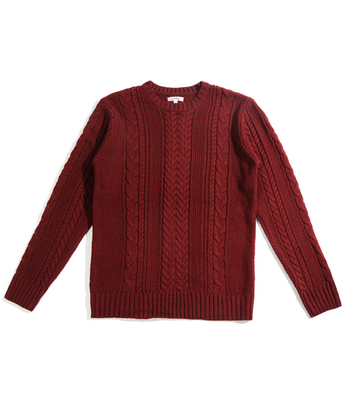 neos（ネオス）の「【neos -addictive design-】ざっくり クルーネック ケーブルニット（ニット/セーター・メンズ・ホワイト/ブラック/杢グレー/チャコール/ベージュ/カーキ/ネイビー/ワイン・S/M/L/XL）」の15枚目の写真