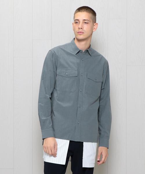 ATELIER BETON（アトリエベトン）の「＜ATELIER BETON＞APRON SHIRT/ｼｬﾂ.（シャツ/ブラウス・メンズ・ホワイト/ネイビー・3）」の2枚目の写真