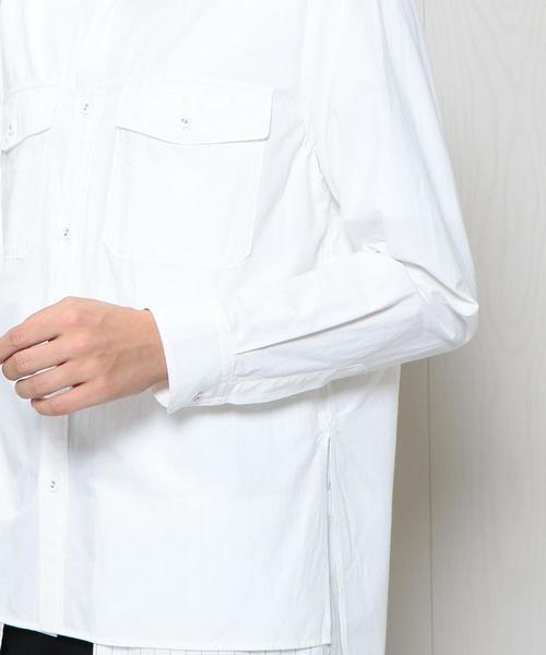 ATELIER BETON（アトリエベトン）の「＜ATELIER BETON＞APRON SHIRT/ｼｬﾂ.（シャツ/ブラウス・メンズ・ホワイト/ネイビー・3）」の8枚目の写真