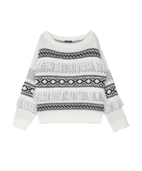 MURUA（ムルーア）の「ノルディック柄KNIT（ニット/セーター・レディース・ブラック/オフホワイト/グリーン・FREE）」の13枚目の写真