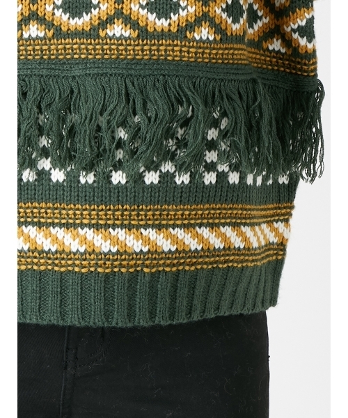 MURUA（ムルーア）の「ノルディック柄KNIT（ニット/セーター・レディース・ブラック/オフホワイト/グリーン・FREE）」の22枚目の写真