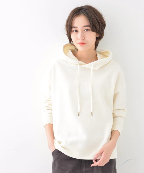 earth music&ecology（アースミュージックアンドエコロジー）の「・裏起毛パーカー(ビックシルエット)（Tシャツ/カットソー・レディース・チャコールグレー/ネイビー/アイボリー/キャメル・FREE）」の2枚目の写真