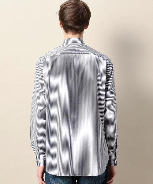 BEAUTY&YOUTH UNITED ARROWS(ビューティーアンドユースユナイテッドアローズ)の「BY ストライプ ワイドフォルム シャツ -MADE IN JAPAN- ◆(シャツ/ブラウス・メンズ・ネイビー/ターコイズブルー/ブラック/ホワイト/ライトブルー・SMALL/MEDIUM/LARGE/X-LARGE)」の7枚目の写真