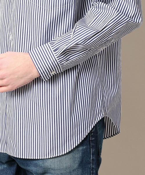 BEAUTY&YOUTH UNITED ARROWS(ビューティーアンドユースユナイテッドアローズ)の「BY ストライプ ワイドフォルム シャツ -MADE IN JAPAN- ◆(シャツ/ブラウス・メンズ・ネイビー/ターコイズブルー/ブラック/ホワイト/ライトブルー・SMALL/MEDIUM/LARGE/X-LARGE)」の22枚目の写真
