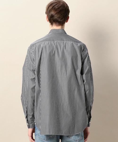 BEAUTY&YOUTH UNITED ARROWS（ビューティーアンドユースユナイテッドアローズ）の「BY ストライプ ワイドフォルム シャツ -MADE IN JAPAN- o：（シャツ/ブラウス・メンズ・ブラック/ターコイズブルー/ネイビー/ライトブルー/ホワイト・X-LARGE/LARGE/SMALL/MEDIUM）」の11枚目の写真