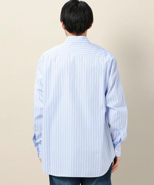 BEAUTY&YOUTH UNITED ARROWS(ビューティーアンドユースユナイテッドアローズ)の「BY ストライプ ワイドフォルム シャツ -MADE IN JAPAN- ◆(シャツ/ブラウス・メンズ・ネイビー/ターコイズブルー/ブラック/ホワイト/ライトブルー・SMALL/MEDIUM/LARGE/X-LARGE)」の14枚目の写真