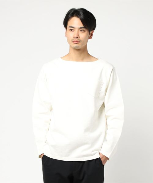 Japan Blue Jeans ジャパンブルージーンズ の インレイ スウェットボートネックtシャツ 長袖 Tシャツ カットソー Wear