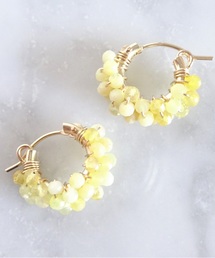 【marinaJEWELRY】14kgf/AAA Yellow Opal pave pierced earring