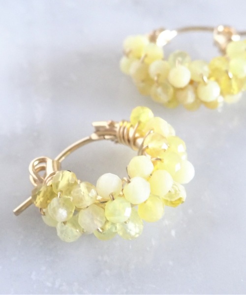 TONE SELECT GOODS(トーンセレクトグッズ)の「【marinaJEWELRY】14kgf/AAA Yellow Opal pave pierced earring(ピアス(両耳用)・レディース・イエロー・FREE)」の3枚目の写真