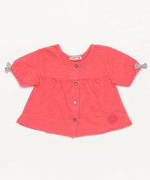 針抜き天竺半袖カーディガン