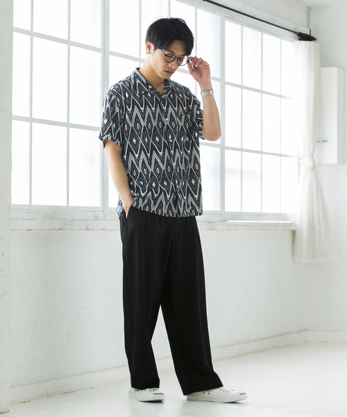 WEGO（ウィゴー）の「WEGO/総柄開襟シャツ（シャツ/ブラウス・メンズ・その他1/その他2/その他3/その他4/その他5・LARGE/MEDIUM）」の9枚目の写真