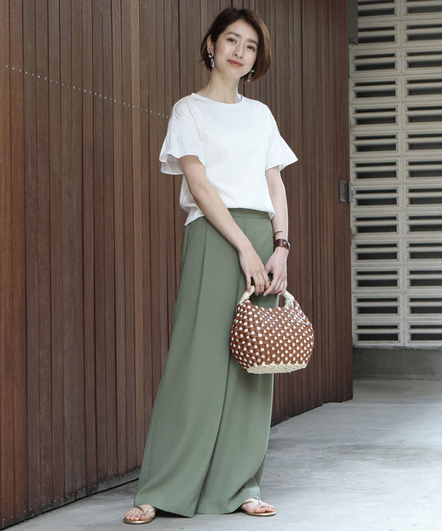 BEAUTY&YOUTH UNITED ARROWS（ビューティーアンドユースユナイテッドアローズ）の「BY∴ 天竺×ローン シャーリングショートスリーブ о（Tシャツ/カットソー・レディース・ホワイト/ブラック/オレンジ/オフホワイト・FREE）」の13枚目の写真