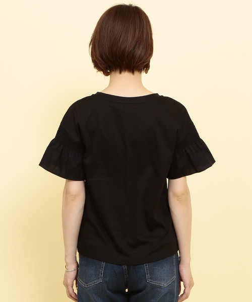 BEAUTY&YOUTH UNITED ARROWS（ビューティーアンドユースユナイテッドアローズ）の「BY∴ 天竺×ローン シャーリングショートスリーブ о（Tシャツ/カットソー・レディース・ホワイト/ブラック/オレンジ/オフホワイト・FREE）」の10枚目の写真