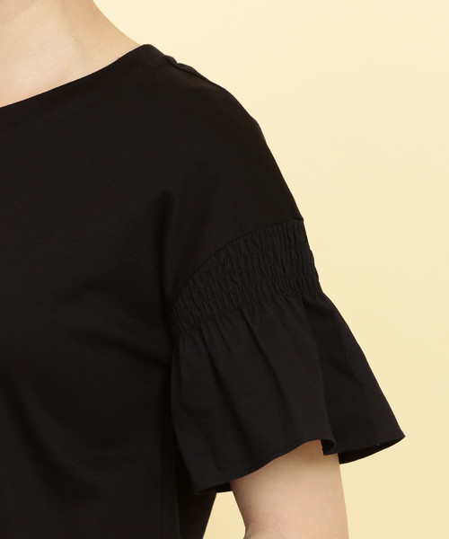 BEAUTY&YOUTH UNITED ARROWS（ビューティーアンドユースユナイテッドアローズ）の「BY∴ 天竺×ローン シャーリングショートスリーブ о（Tシャツ/カットソー・レディース・ホワイト/ブラック/オレンジ/オフホワイト・FREE）」の8枚目の写真