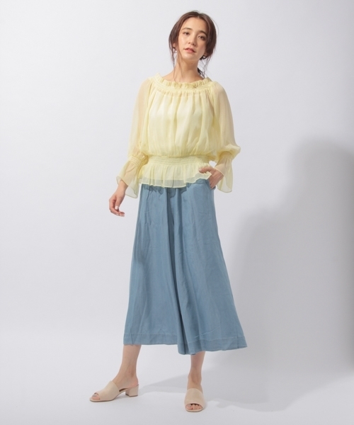 laboratory work（ラボラトリーワーク）の「楊柳オフショルブラウス（シャツ/ブラウス・レディース・ブルー/ネイビー/イエロー・MEDIUM）」の17枚目の写真