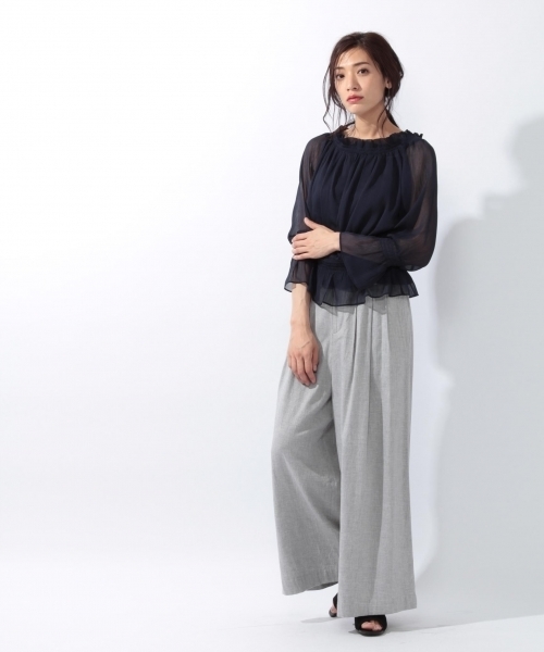 laboratory work（ラボラトリーワーク）の「楊柳オフショルブラウス（シャツ/ブラウス・レディース・ブルー/ネイビー/イエロー・MEDIUM）」の14枚目の写真