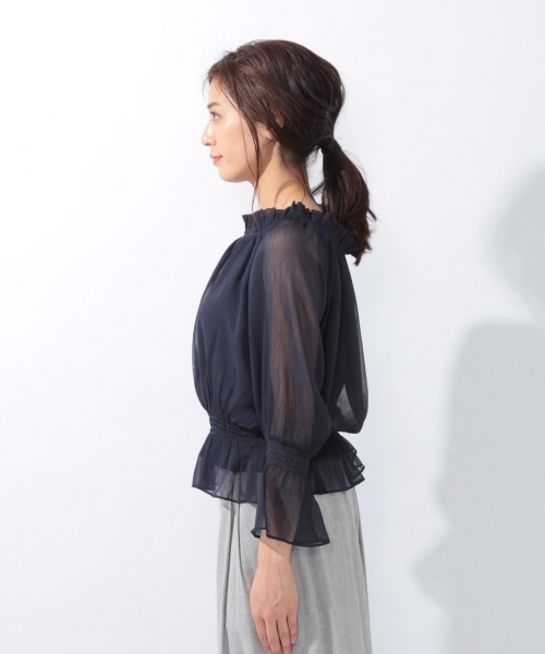 laboratory work（ラボラトリーワーク）の「楊柳オフショルブラウス（シャツ/ブラウス・レディース・ブルー/ネイビー/イエロー・MEDIUM）」の16枚目の写真