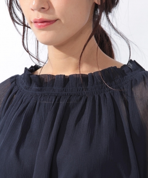 laboratory work（ラボラトリーワーク）の「楊柳オフショルブラウス（シャツ/ブラウス・レディース・ブルー/ネイビー/イエロー・MEDIUM）」の13枚目の写真