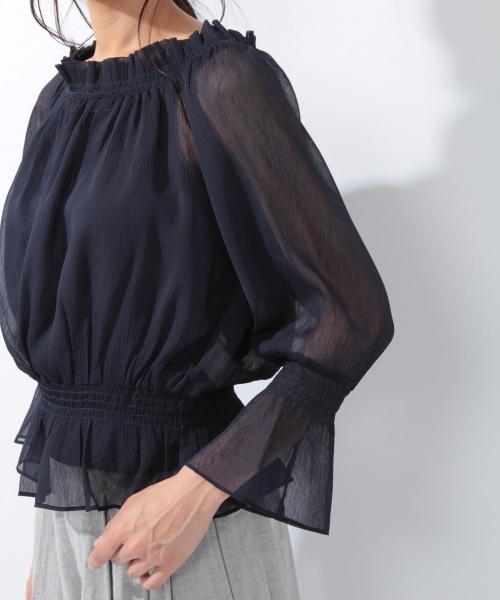 laboratory work（ラボラトリーワーク）の「楊柳オフショルブラウス（シャツ/ブラウス・レディース・ブルー/ネイビー/イエロー・MEDIUM）」の18枚目の写真