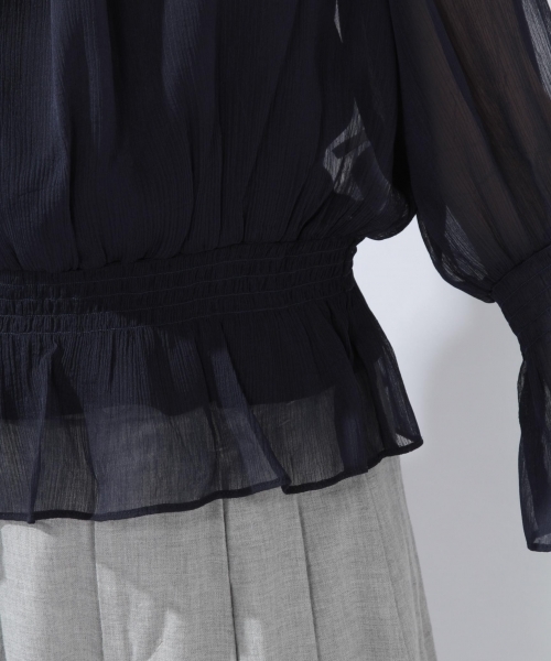 laboratory work（ラボラトリーワーク）の「楊柳オフショルブラウス（シャツ/ブラウス・レディース・ブルー/ネイビー/イエロー・MEDIUM）」の5枚目の写真