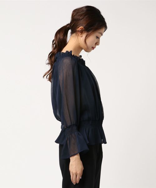 laboratory work（ラボラトリーワーク）の「楊柳オフショルブラウス（シャツ/ブラウス・レディース・ブルー/ネイビー/イエロー・MEDIUM）」の10枚目の写真