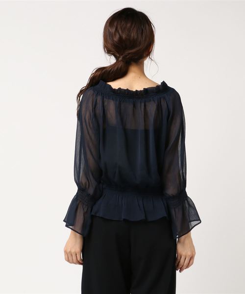 laboratory work（ラボラトリーワーク）の「楊柳オフショルブラウス（シャツ/ブラウス・レディース・ブルー/ネイビー/イエロー・MEDIUM）」の15枚目の写真