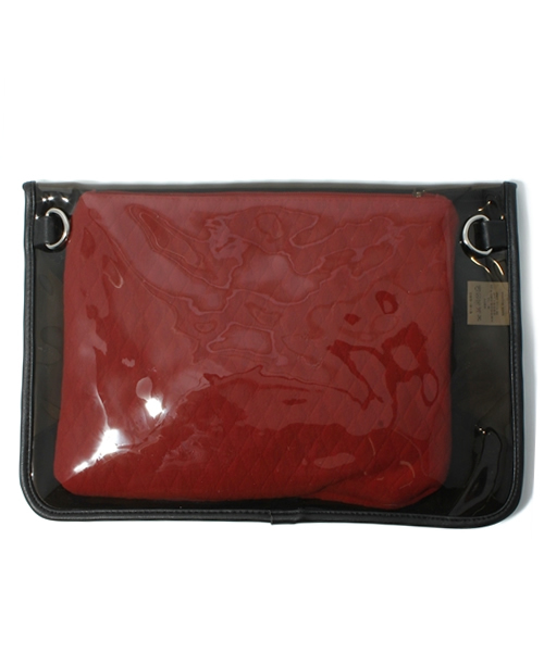 mystic（ミスティック）の「【mystic】 ネオンポーチ付きクリアクラッチ（クラッチバッグ・レディース・アイボリー/ブラック・ﾌﾘ-）」の3枚目の写真