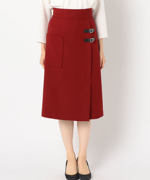 Khaju(カージュ)の「Khaju:サイドベルトタイトスカート(スカート・レディース・ベージュ/ワインレッド・ONE SIZE)」の8枚目の写真