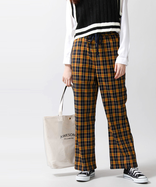 WEGO（ウィゴー）の「WEGO/チェックフレアパンツ（その他パンツ・レディース・ベージュ系その他2/イエロー系その他3・FREE）」の8枚目の写真
